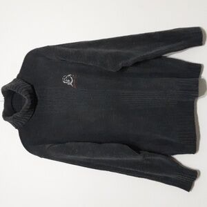 Vintage FUBU sweater pullover men M chenille turtleneck gray y2k soft Retro cozy